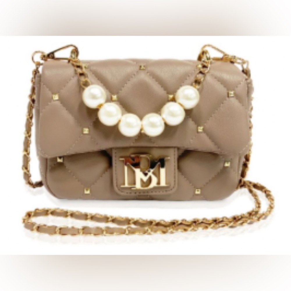 Badgley Mischka Tan Crossbody Bag with Gold Chain